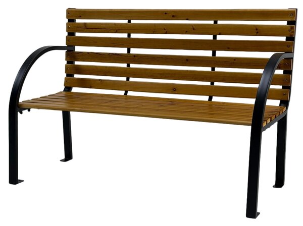 Bancă grădină AURA 122x60x80 cm din lemn și oțel