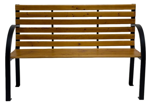 Bancă grădină AURA 122x60x80 cm din lemn și oțel