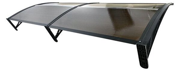 Copertină ECO 240x60 cm din policarbonat – Negru/Bronz