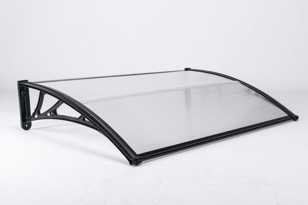 Copertină ECO 60x60 cm din policarbonat – Negru/Transparent
