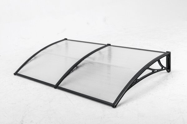 Copertină ECO 200x80 cm din policarbonat – Negru/Transparent