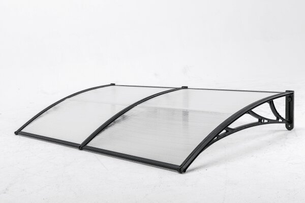Copertină ECO 200x80 cm din policarbonat – Negru/Transparent
