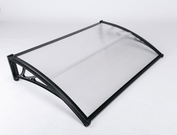 Copertină ECO 60x60 cm din policarbonat – Negru/Transparent