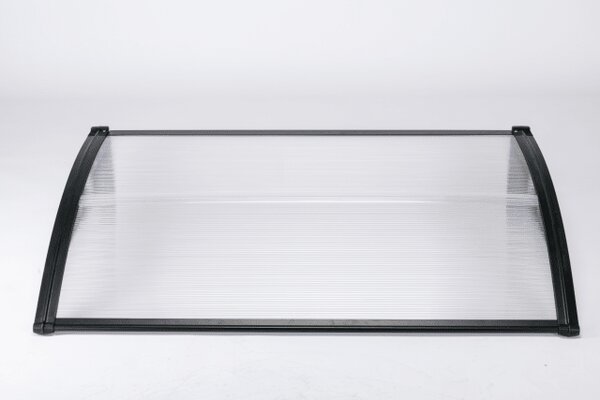 Copertină ECO 60x60 cm din policarbonat – Negru/Transparent