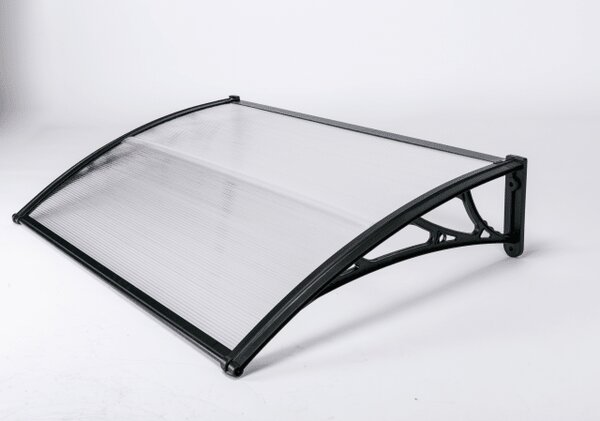 Copertină ECO 60x60 cm din policarbonat – Negru/Transparent