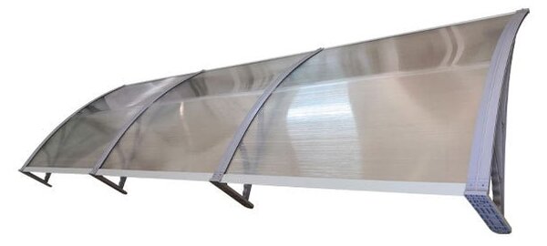 Copertină ECO 360x100 cm din policarbonat – Gri/Transparent