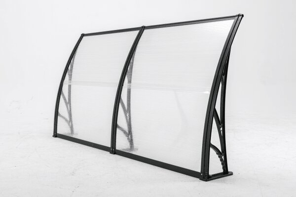 Copertină ECO 200x80 cm din policarbonat – Negru/Transparent