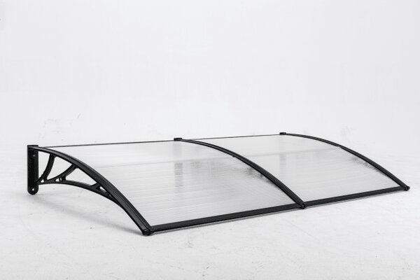 Copertină ECO 200x80 cm din policarbonat – Negru/Transparent