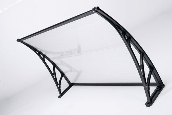 Copertină ECO 60x60 cm din policarbonat – Negru/Transparent
