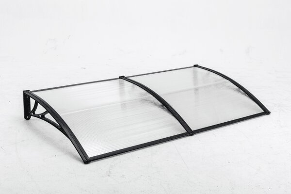 Copertină ECO 200x80 cm din policarbonat – Negru/Transparent