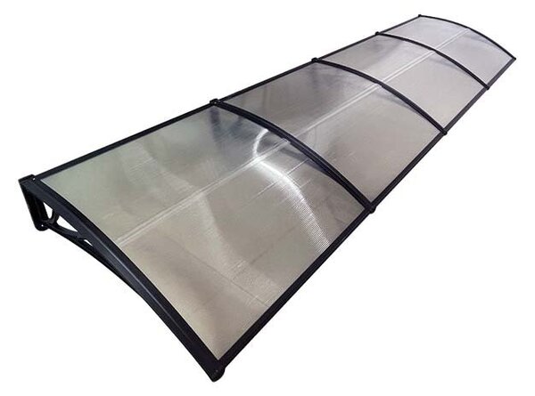 Copertină ECO 400x80 cm din policarbonat – Negru/Transparent
