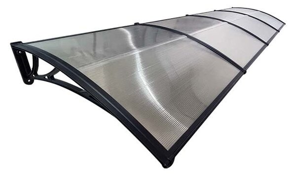 Copertină ECO 400x80 cm din policarbonat – Negru/Transparent