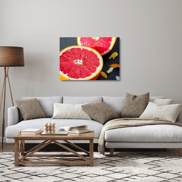 Tablou pe sticlă cu grapefruit tăiat (70x50 cm)