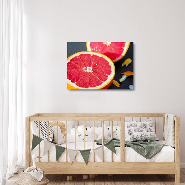 Tablou pe sticlă cu grapefruit tăiat (70x50 cm)