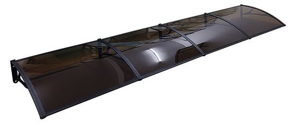 Copertină PRO 400x80 cm din aluminiu și plexiglas – Negru/Bronz