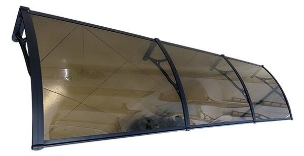 Copertină PRO 360x80 cm din aluminiu și plexiglas – Negru/Bronz