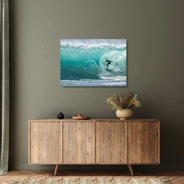 Tablou pe sticlă cu surferi (70x50 cm)