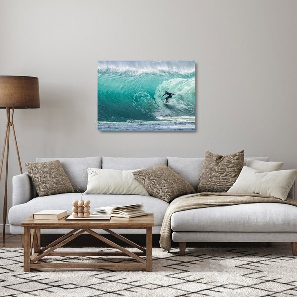 Tablou pe sticlă cu surferi (70x50 cm)
