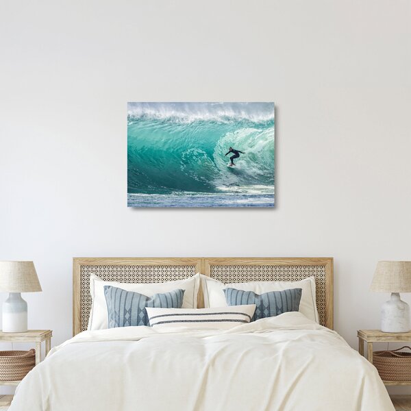 Tablou pe sticlă cu surferi (70x50 cm)