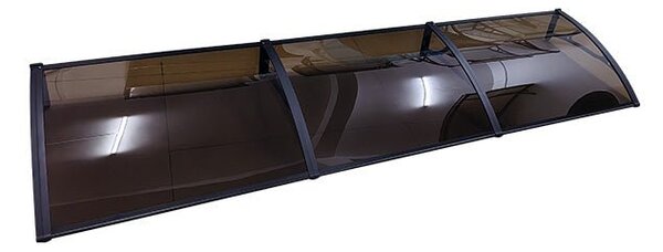 Copertină PRO 360x80 cm din aluminiu și plexiglas – Negru/Bronz