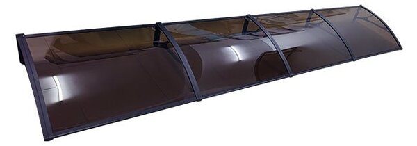 Copertină PRO 400x80 cm din aluminiu și plexiglas – Negru/Bronz
