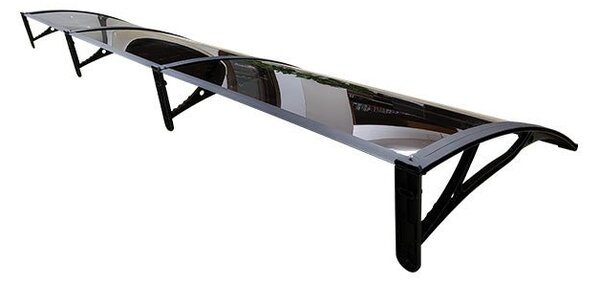 Copertină PRO 360x80 cm din aluminiu și plexiglas – Negru/Bronz