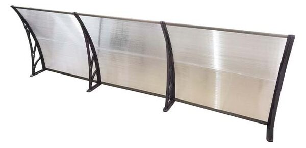 Copertină ECO 300x60 cm din policarbonat – Gri/Transparent