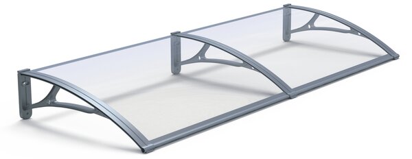 Copertină PRO 150x120 cm din aluminiu și plexiglas – Gri/Transparent