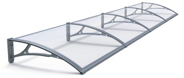 Copertină PRO 400x80 cm din aluminiu și plexiglas – Negru/Transparent