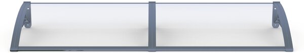 Copertină PRO 150x120 cm din aluminiu și plexiglas – Gri/Transparent