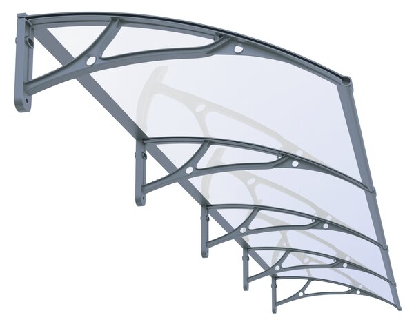 Copertină PRO 400x80 cm din aluminiu și plexiglas – Negru/Transparent