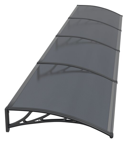 Copertină PREMIUM 400x80 cm, placă 6 mm dintr-o bucată – Negru/Antracit