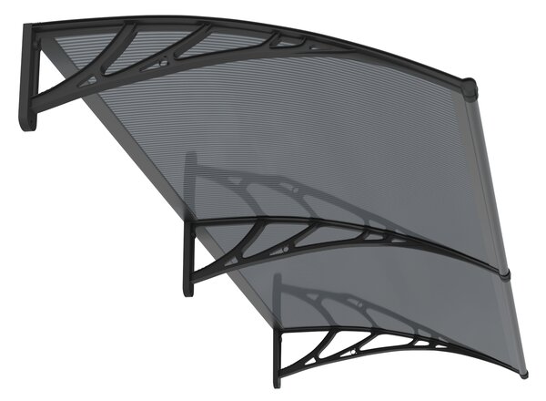 Copertină PREMIUM 200x60 cm, placă 6 mm dintr-o bucată – Negru/Antracit