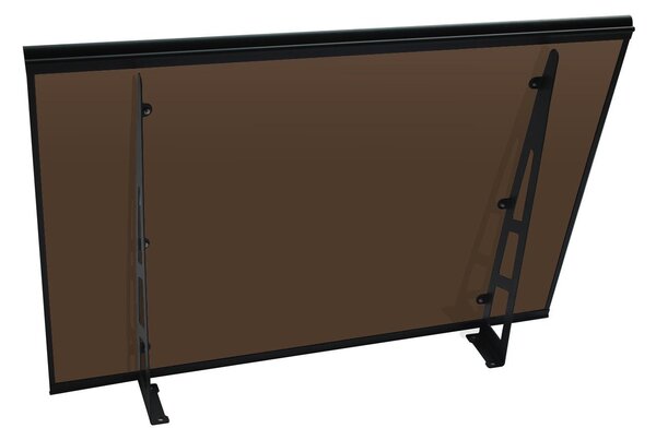 Copertină VIVIEN PRO 120x80 cm din aluminiu și plexiglas – Negru/Bronz
