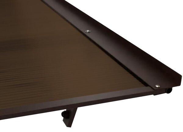 Copertină BODO PRO cu jgheab 120x90 cm din policarbonat – Maro/Bronz