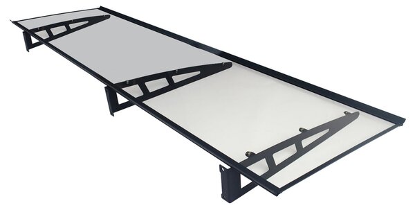 Copertină VIVIEN PRO 200x80 cm din aluminiu și plexiglas – Negru/Transparent