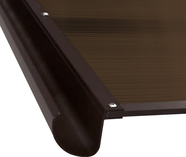 Copertină BODO PRO cu jgheab 120x90 cm din policarbonat – Maro/Bronz