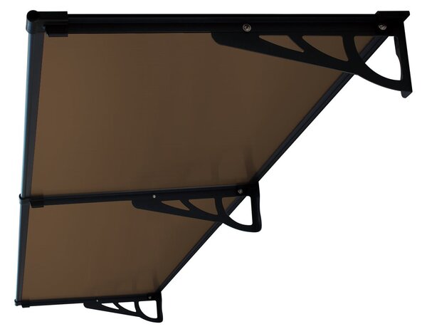 Copertină MAX PRO 200x80 cm din oțel, aluminiu și policarbonat – Negru/Bronz