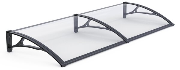 Copertină PRO 200x80 cm din aluminiu și plexiglas – Negru/Transparent