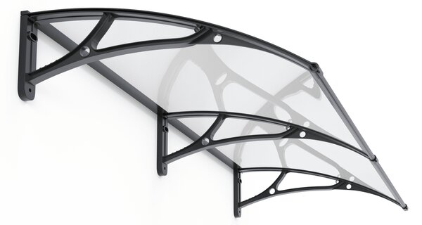 Copertină PRO 200x80 cm din aluminiu și plexiglas – Negru/Transparent