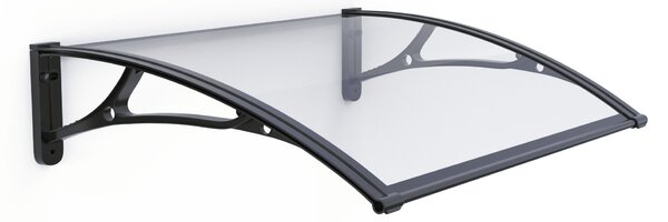 Copertină PRO 150x100 cm din aluminiu și plexiglas – Negru/Transparent