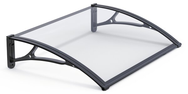 Copertină PRO 150x100 cm din aluminiu și plexiglas – Negru/Transparent