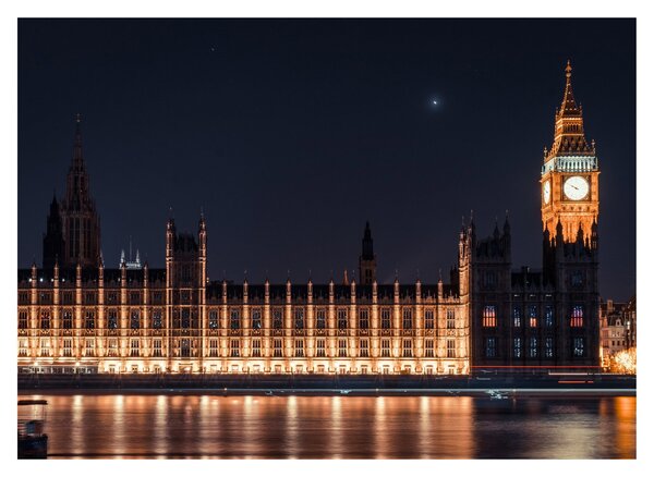Tablou pe sticlă cu Big Ben din Londra (70x50 cm)