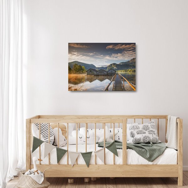 Tablou pe sticlă cu lac (70x50 cm)