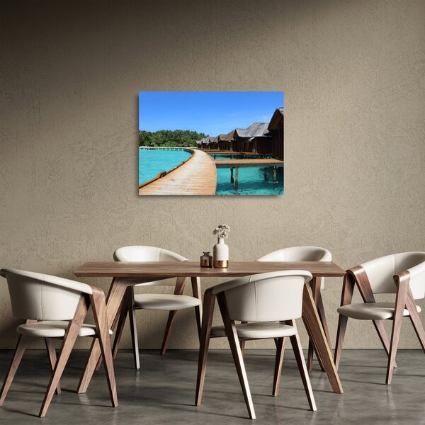 Tablou pe sticlă cu Maledive (70x50 cm)