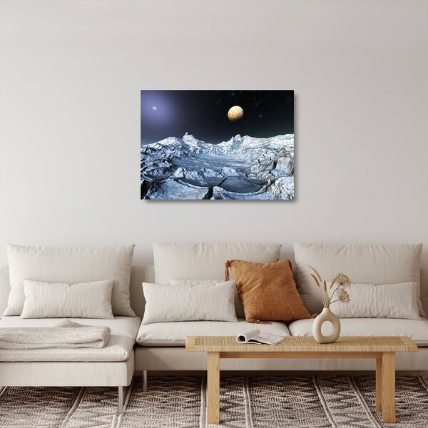 Tablou pe sticlă cu sat (70x50 cm)
