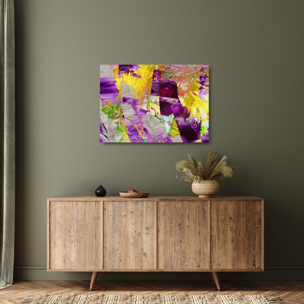 Tablou pe sticlă cu abstracție - pictura (70x50 cm)