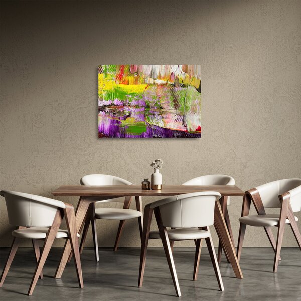 Tablou pe sticlă cu abstracție - pictura (70x50 cm)