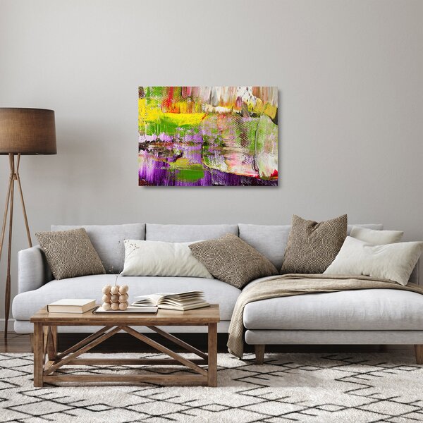 Tablou pe sticlă cu abstracție - pictura (70x50 cm)