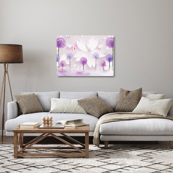 Tablou pe sticlă - Pe râul florilor (70x50 cm)
